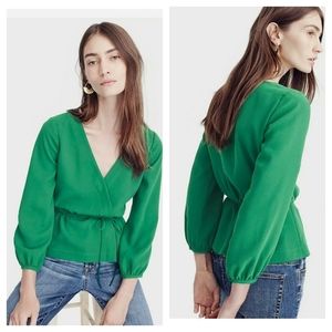 J. Crew Drapey Crepe Faux Wrap Blouse Size 4 Top